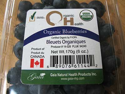 blueberries clamshell pack